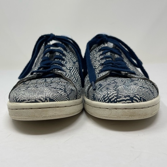 Adidas Stan Smith Shoes Womens 7.5 Navy Blue Collegiate‎ Crackle Stripe Sneakers - Picture 3 of 15
